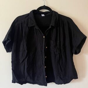 Old Navy Black Casual Button Down Shirt